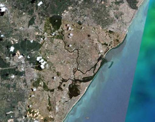 Recife vista de um satélite